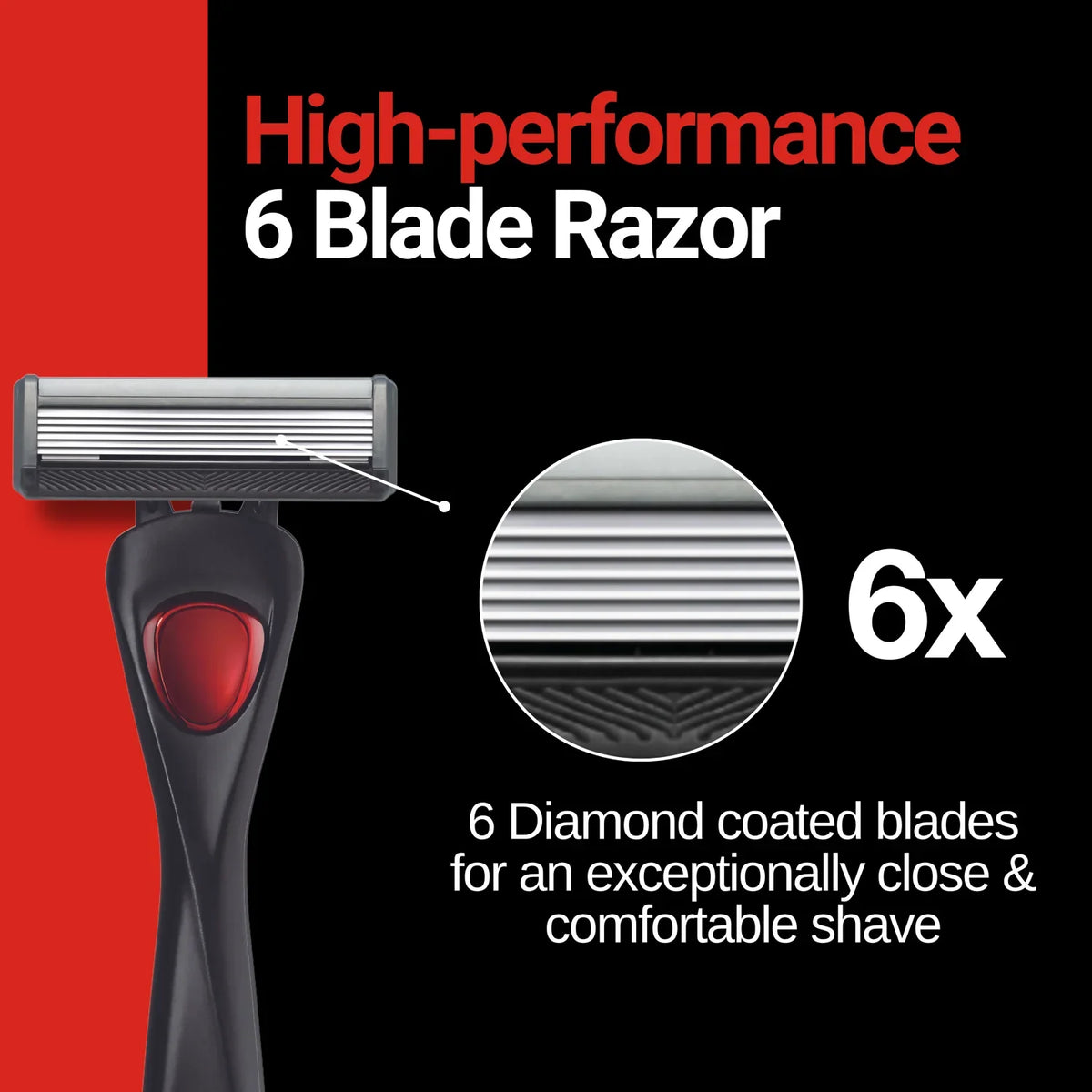 Schick 6 Men's Razor Handle + 1 Cartridge