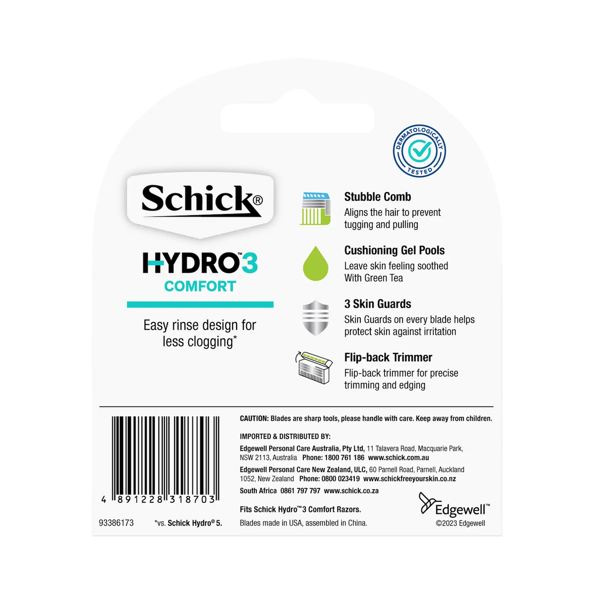 Hydro 3 Comfort Men's Razor Blade Refills 4pk