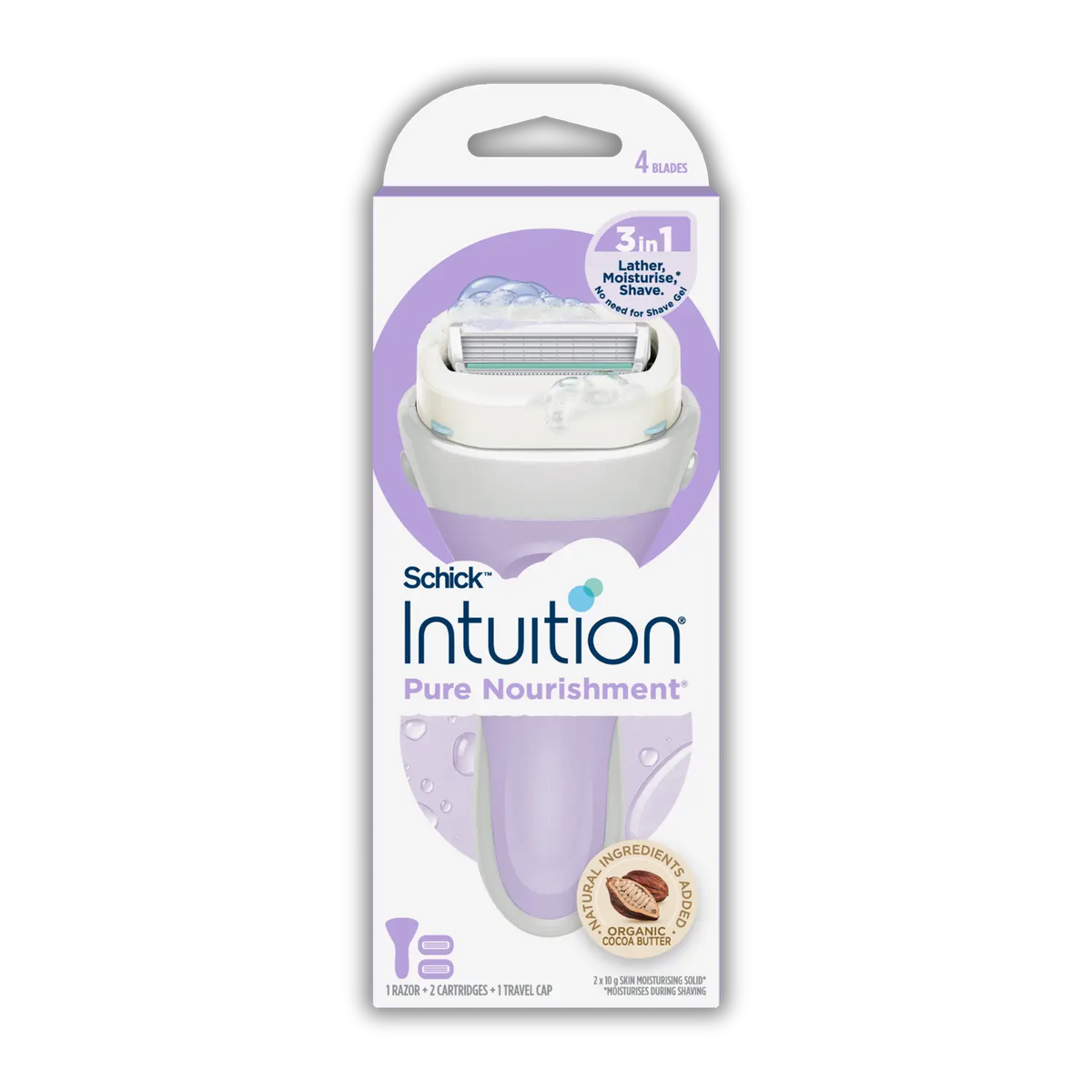 Intuition Pure Nourishment Razor Handle + 2 Cartridges