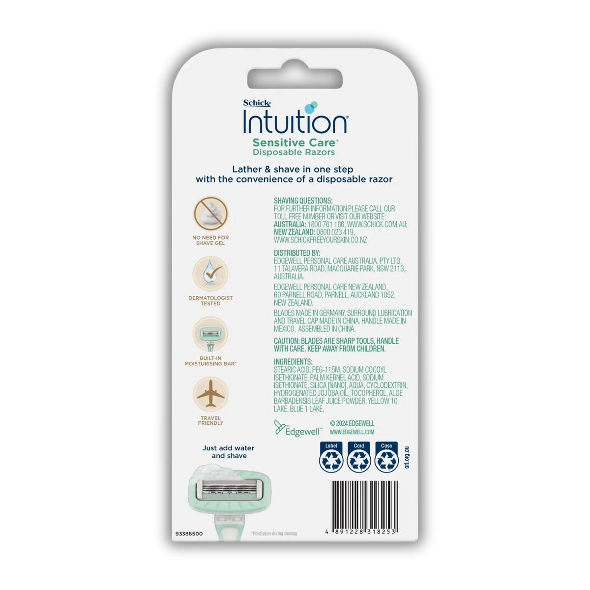 Intuition Sensitive Care Disposable Razors 2pk