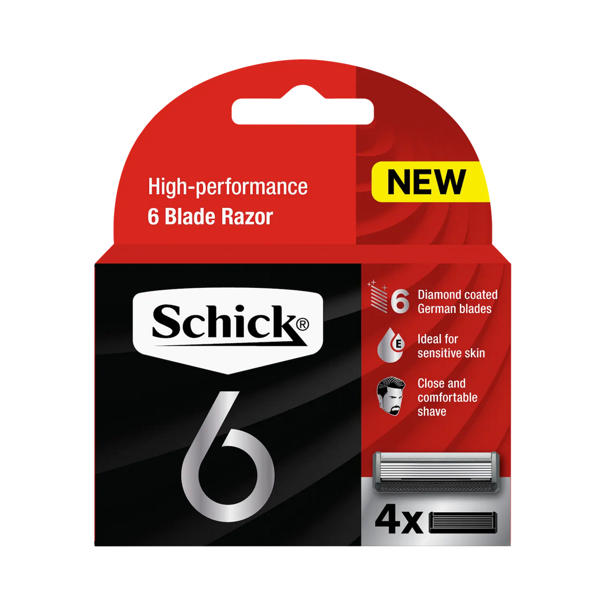 Schick 6 Men's Razor Blade Refills 4pk