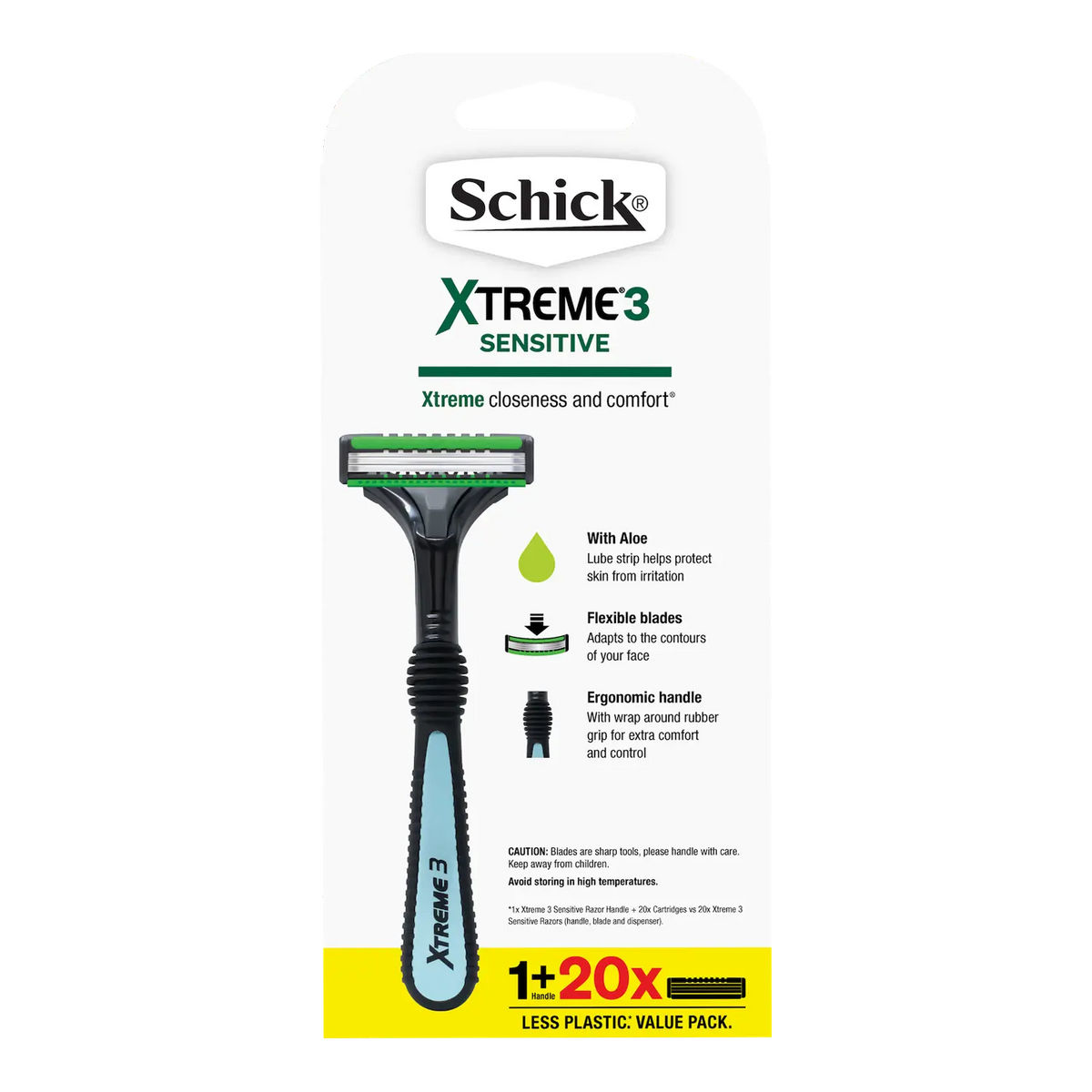 Xtreme 3 Sensitive Hybrid Men's Razor Handle + 20 Cartridges