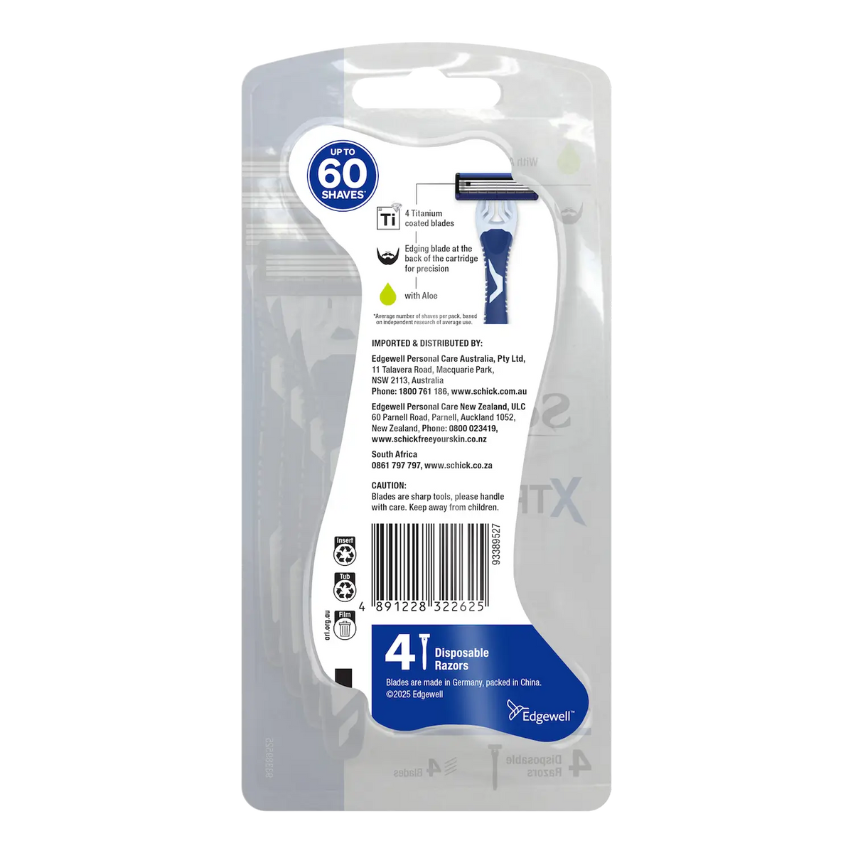Xtreme 4 Men's Disposable Razor 4pk
