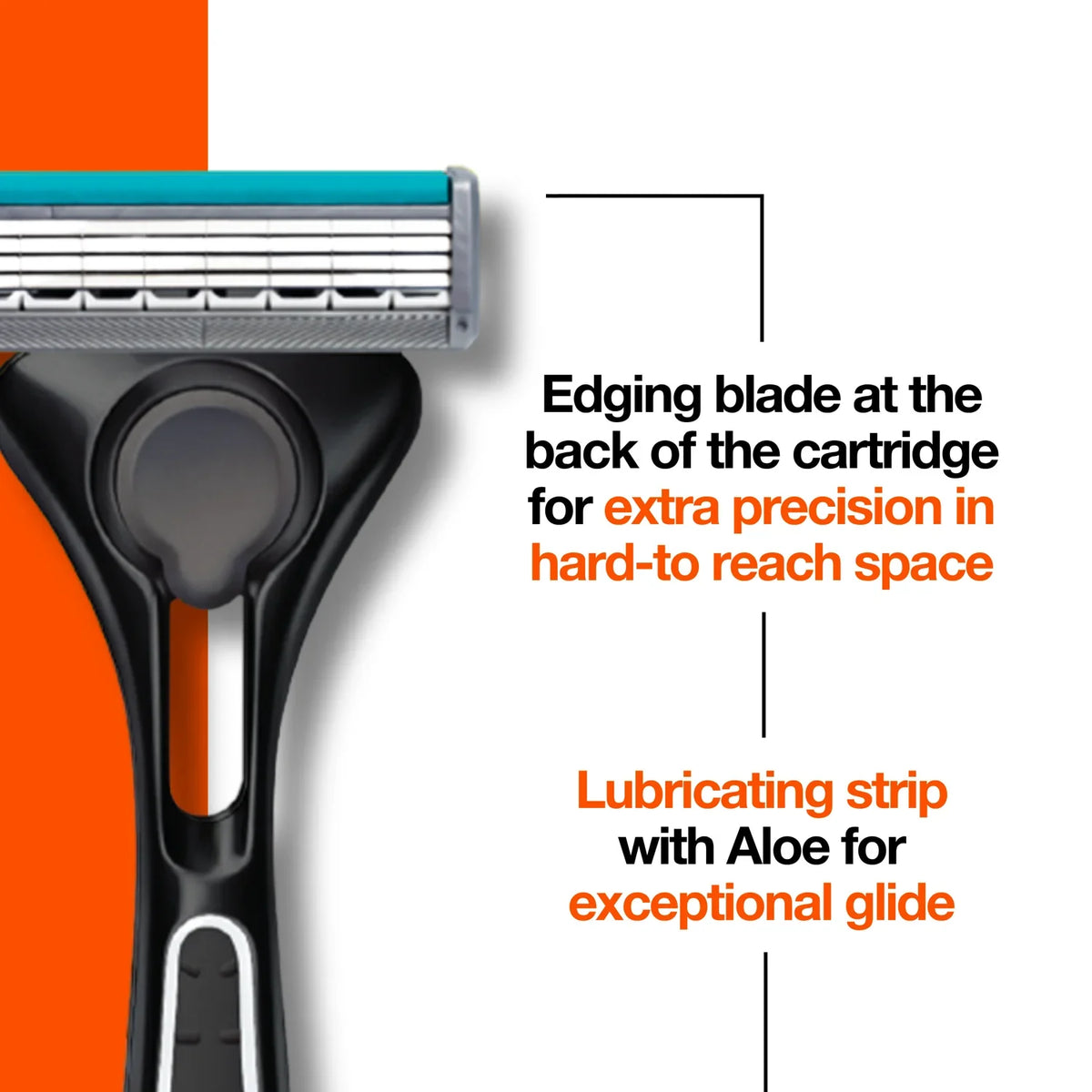 Quattro 4 Titanium Men's Razor Handle + 5 Cartridges