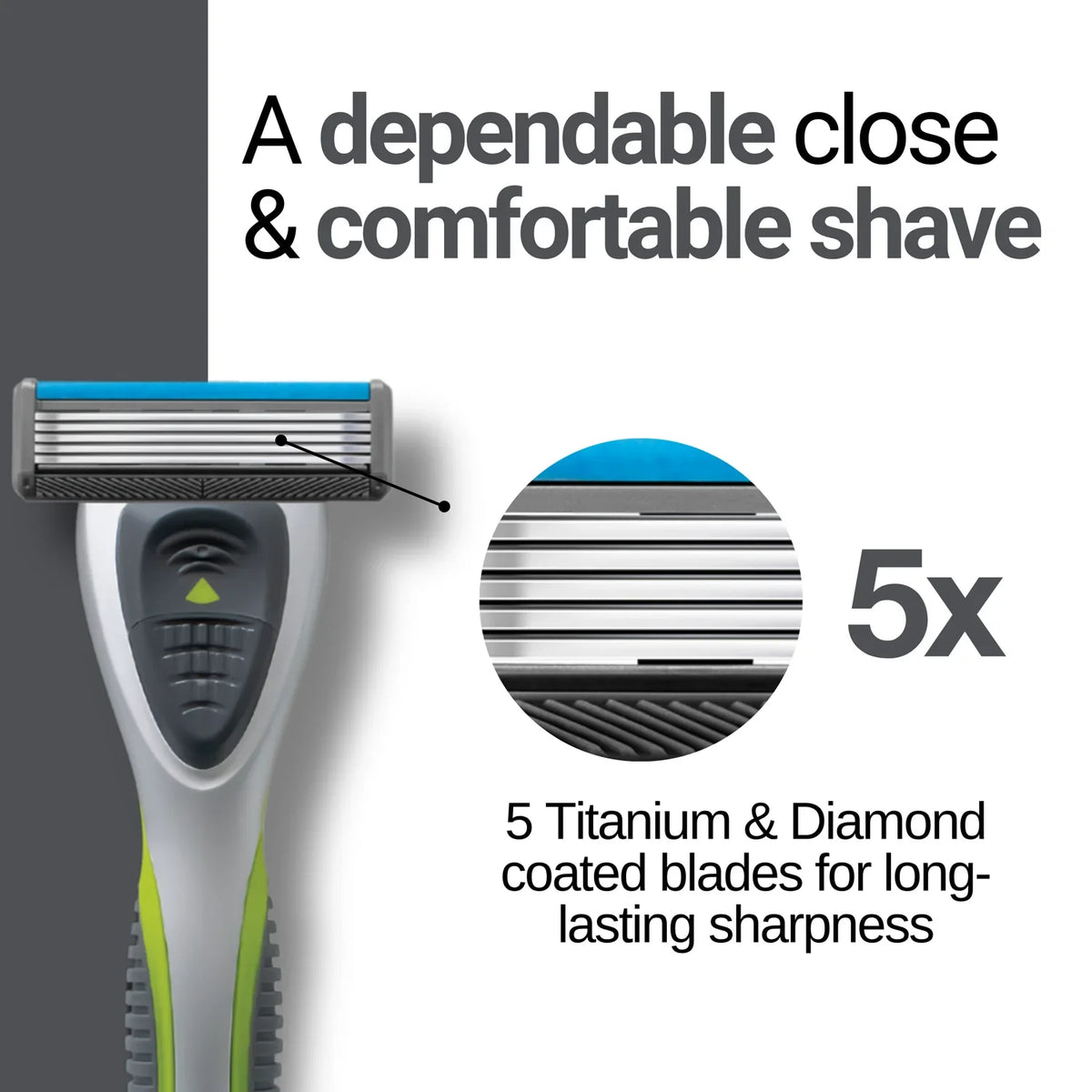 Quattro 5 Men's Razor Handle + 8 Cartridges
