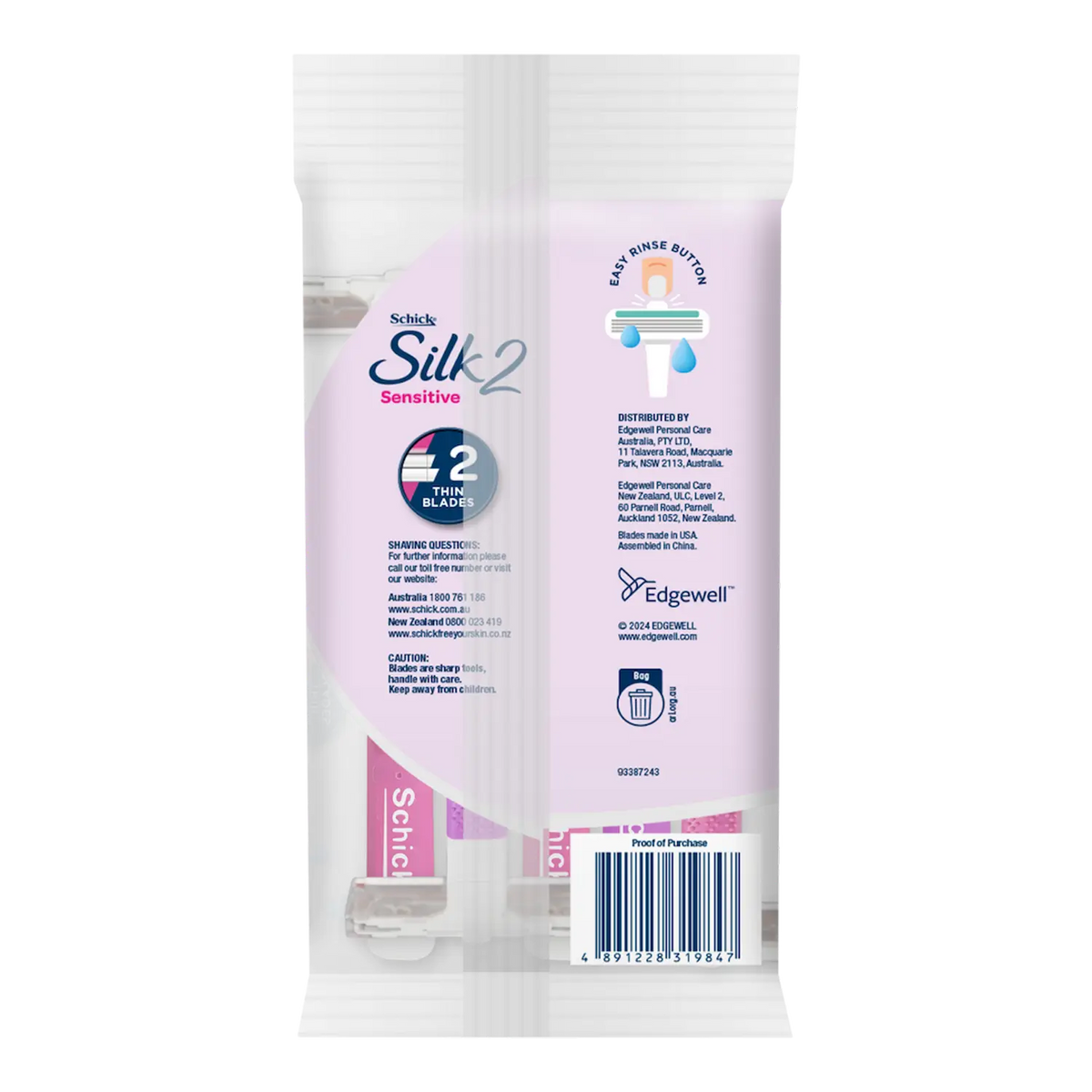 Silk 2 Sensitive Disposable Razors 5pk