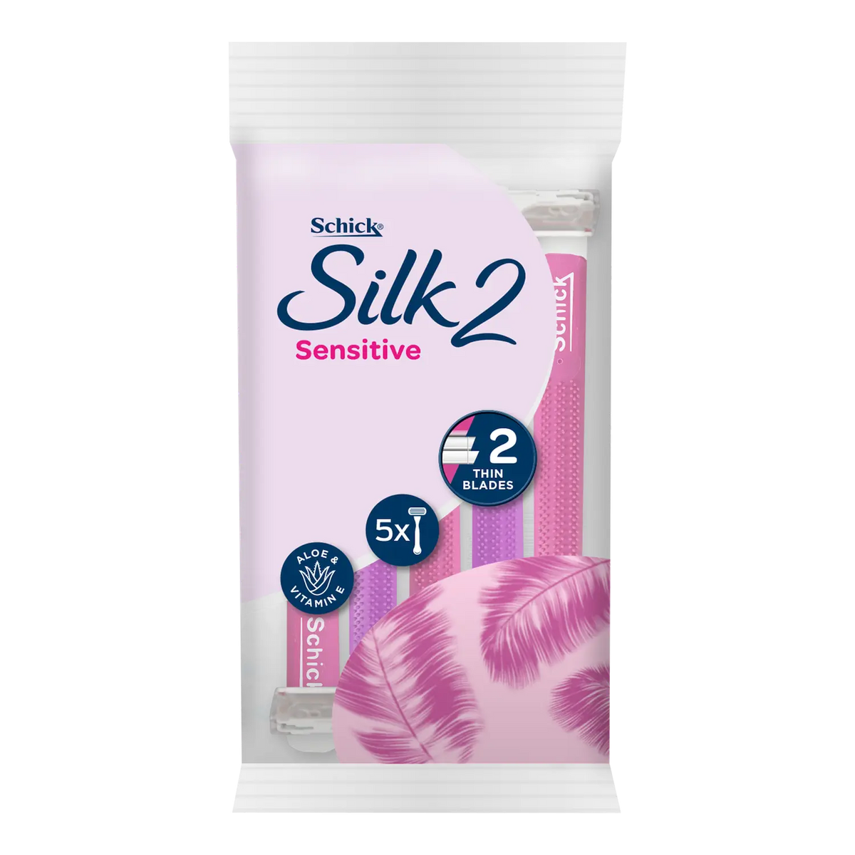 Silk 2 Sensitive Disposable Razors 5pk