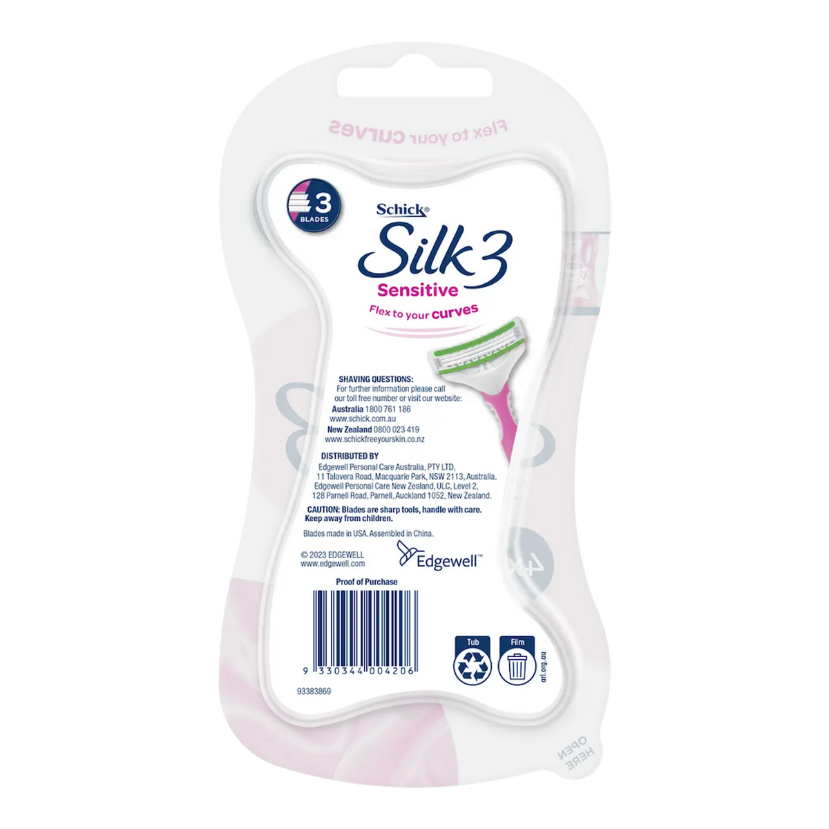 Silk 3 Sensitive Disposable Razors 4pk