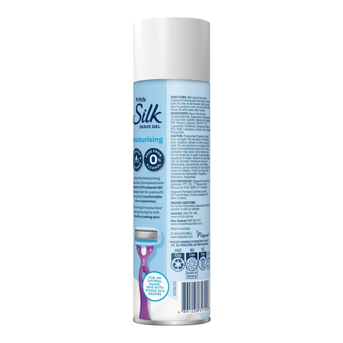 Silk Moisturising Foaming Shave Gel 198g